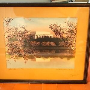 Royal Carlock Hand Colored Photograph Lincoln Memorial